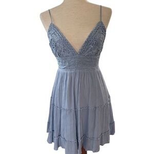 Elegant Blue Lace Dress